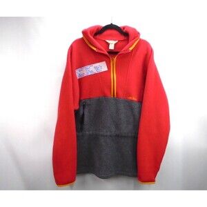 LL Bean Vintage 1991 Fleece Hoodie Mens Size L Pullover 1/2 Zip Made in USA